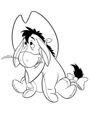 Ayı Winnie (Winnie-the-Pooh) boyama sayfası,  coloring page, Cowboy Eeyore çizimi ücretsiz, 