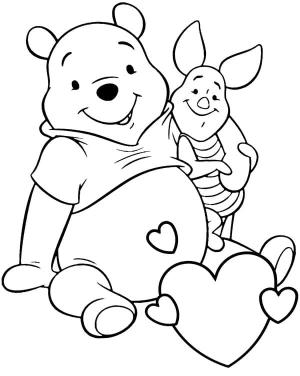 Ayı Winnie (Winnie-the-Pooh) boyama sayfası,  coloring page, Sevimli Pooh ve Piglet çizimi, 