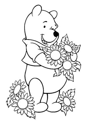 Ayı Winnie (Winnie-the-Pooh) boyama sayfası,  coloring page, Çiçekli Poğaça, 