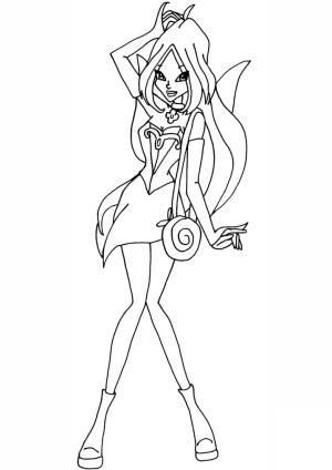 Winx Club boyama sayfası,  coloring page, Sevimli Flora Winx Club’ı çiz, 