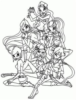 Winx Club boyama sayfası,  coloring page, Yazdırılabilir Winx Club, 