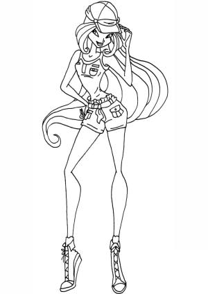 Winx Club boyama sayfası,  coloring page, Harika Winx Club Flora’yı çiz, 