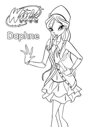 Winx Club boyama sayfası,  coloring page, Daphne’yi çizin Winx Club, 