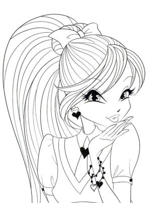 Winx Club boyama sayfası,  coloring page, Güzel Winx Club Bloom, 