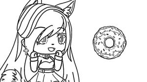 Kurt Kız boyama sayfası,  coloring page, Kurt Kız ve Donut, 