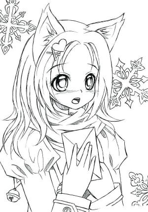 Kurt Kız boyama sayfası,  coloring page, Kawaii Kurt Kız, 