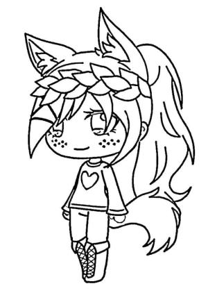 Kurt Kız boyama sayfası,  coloring page, Chibi Kurt Kız, 