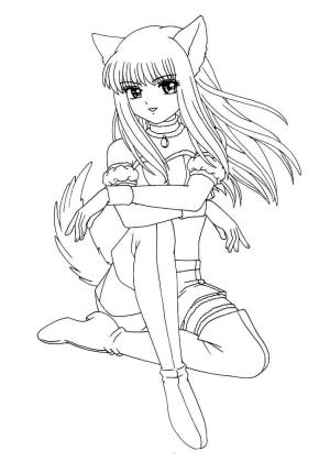 Kurt Kız boyama sayfası,  coloring page, Preciosa chica Lobo, 