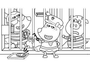 Wolfoo boyama sayfası,  coloring page, Wolfoo polisi, 