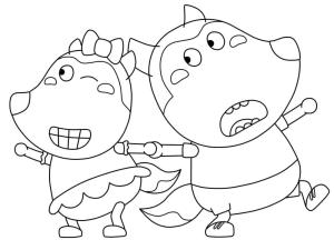 Wolfoo boyama sayfası,  coloring page, Lucy ve Wolfoo, 