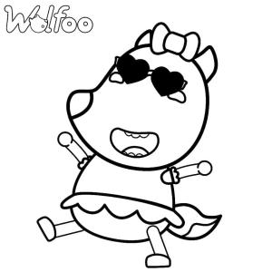 Wolfoo boyama sayfası,  coloring page, Lucy Wolfoo, 