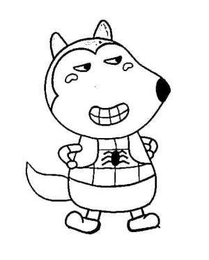 Wolfoo boyama sayfası,  coloring page, Wolfoo örümcek adam, 