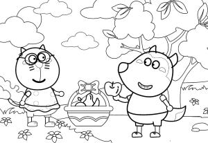 Wolfoo boyama sayfası,  coloring page, Kat ve Wolfoo, 