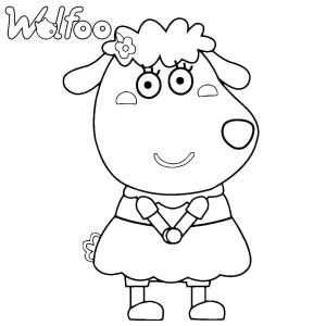 Wolfoo boyama sayfası,  coloring page, Wolfoo’dan Dolly, 