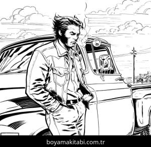 Wolverine boyama sayfası – okul öncesi, evde etkinlik