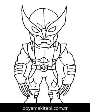Wolverine boyama sayfası – basit çizim, kolay boyama