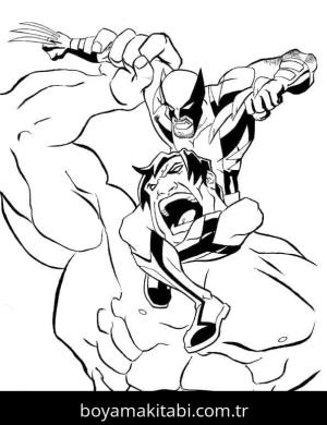 Wolverine boyama sayfası – çocuklar için, çizgi film temalı