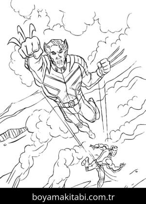 Wolverine boyama sayfası – PDF indir, sevimli karakter