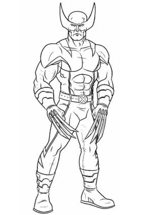 Wolverine boyama sayfası,  coloring page, Ayakta Wolverine, 