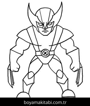 Wolverine boyama sayfası – kolay boyama, eğitici aktivite