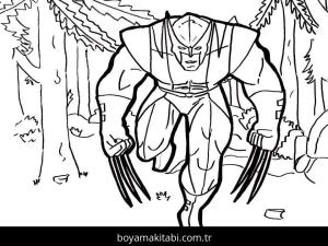 Wolverine boyama sayfası – boyama etkinliği, çocuk aktivitesi