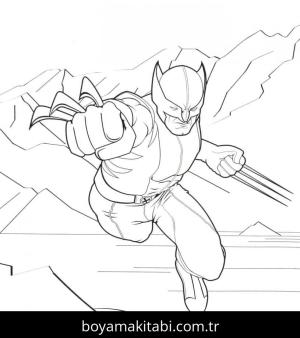 Wolverine boyama sayfası – okul öncesi, evde etkinlik