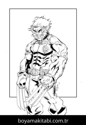 Wolverine boyama sayfası – çocuk aktivitesi, PDF indir
