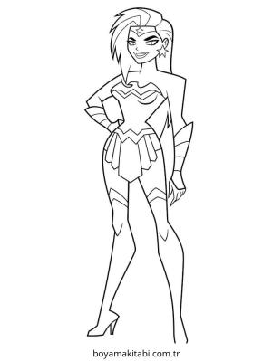 Wonder Woman boyama sayfası – sanatsal çalışma, çocuklar için