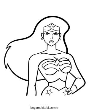 Wonder Woman boyama sayfası – yaratıcılığı geliştirir, keyifli zaman