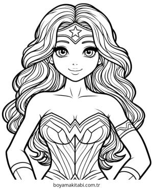 Wonder Woman boyama sayfası – yaratıcılık, eğlenceli etkinlik