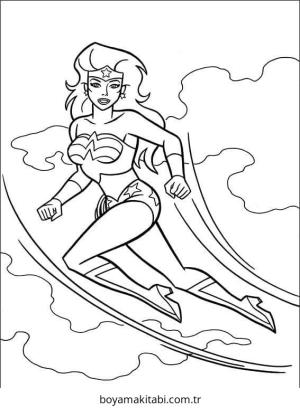 Wonder Woman boyama sayfası – keyifli zaman, renkli çizimler