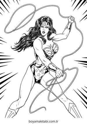 Wonder Woman boyama sayfası – boyama etkinliği, çocuk aktivitesi