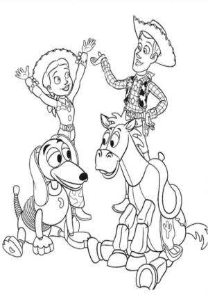 Woody boyama sayfası,  coloring page, Woody ve Jessie Arkadaşlarla, 