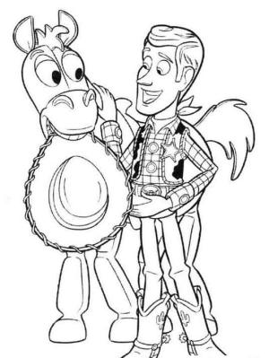 Woody boyama sayfası,  coloring page, Müthiş Woody ve Bullseye, 