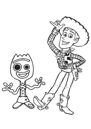 Woody boyama sayfası,  coloring page, Woody ve Forky, 