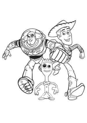 Woody boyama sayfası,  coloring page, Buzz Lightyear, Woody ve Forky, 