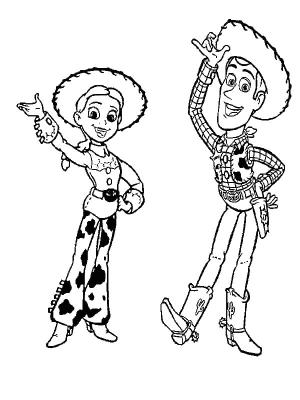 Woody boyama sayfası,  coloring page, Woody ve Jessie, 