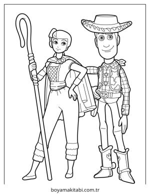 Woody boyama sayfası – çizgi film temalı, basit çizim