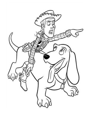 Woody boyama sayfası,  coloring page, Köpek Woody Binicilik, 