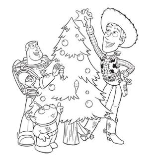 Woody boyama sayfası,  coloring page, Woody ve çam ile Arkadaşlar, 