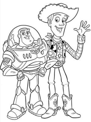 Woody boyama sayfası,  coloring page, Woody ve Temel Buzz, 