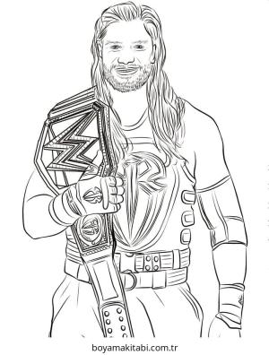 WWE boyama sayfası – basit çizim, kolay boyama