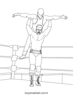 WWE boyama sayfası – çizgi film temalı, basit çizim
