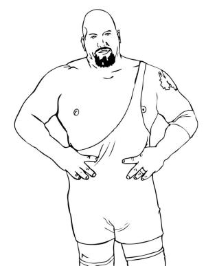 WWE boyama sayfası,  coloring page, şişman Güreşçi, 