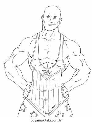 WWE boyama sayfası – basit çizim, kolay boyama