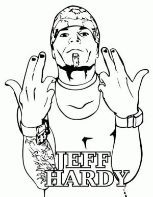 WWE boyama sayfası,  coloring page, Jeff Hardy, 