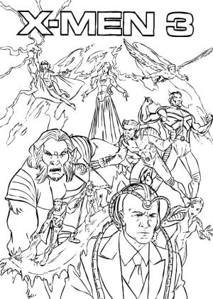 X-Men boyama sayfası,  coloring page, X-Men 3 Logosu, 