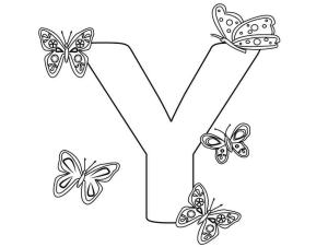 Y Harfi boyama sayfası,  coloring page, Kelebek Y Harfi, 