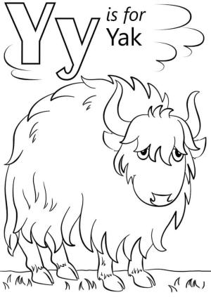 Y Harfi boyama sayfası,  coloring page, Yak Harfi Y 1, 