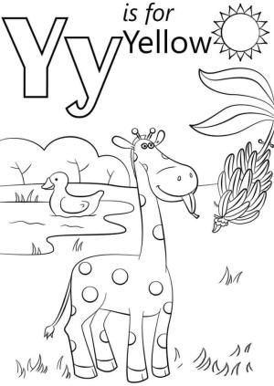 Y Harfi boyama sayfası,  coloring page, Sarı Harf Y, 